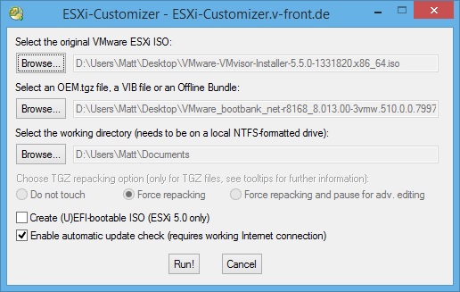 esxi customizer 1 Add drivers to a VMware ESXi ISO using Windows